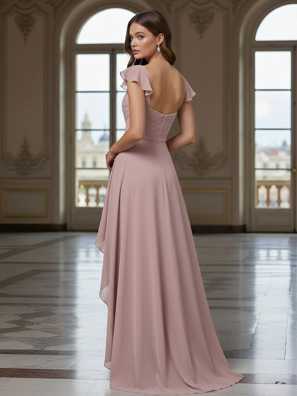 A Line Sweetheart Ruffled Simple Bridesmaid Dresses