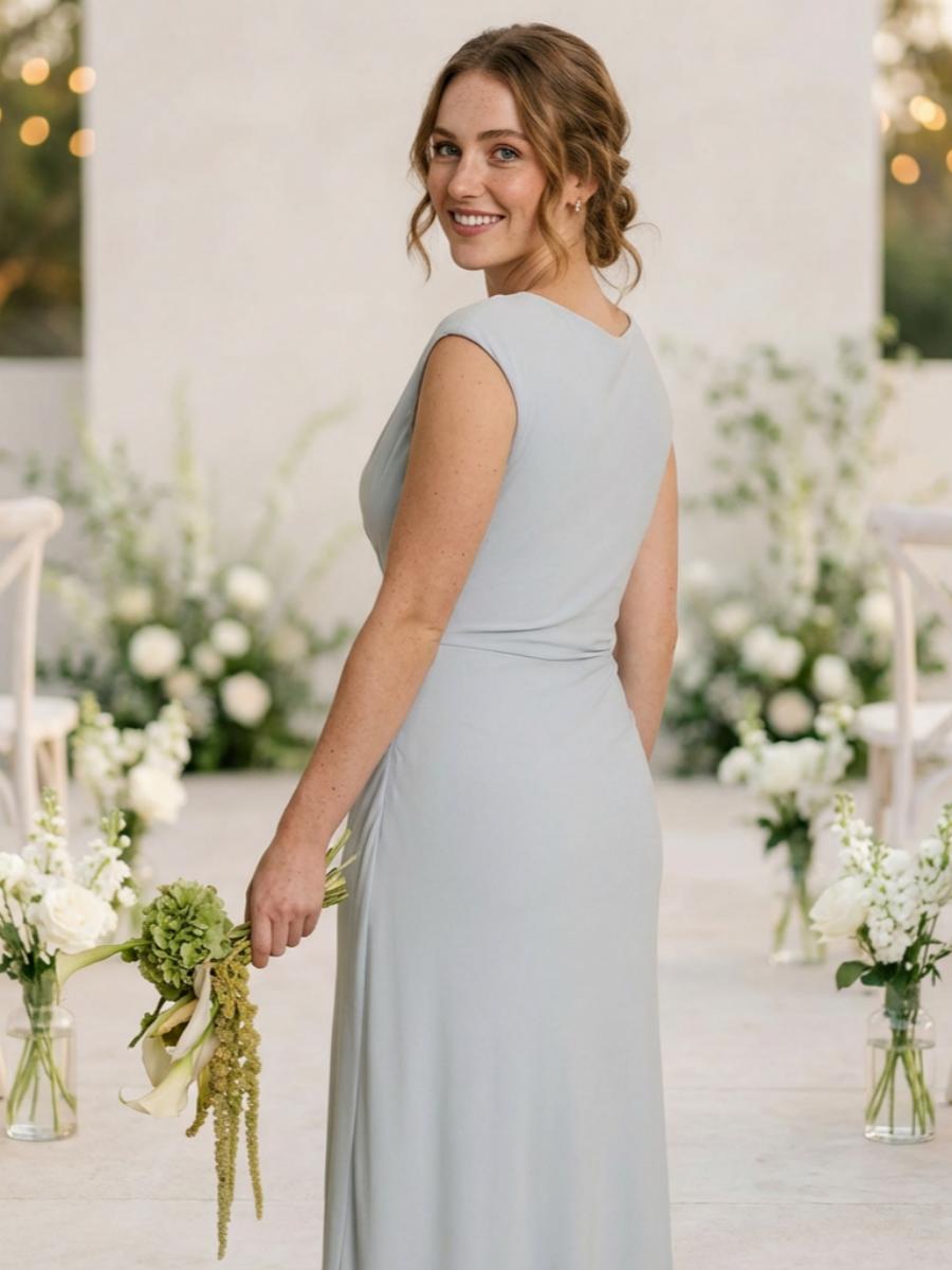 Jersey Mermaid Scoop Neck Long Formal Dresses