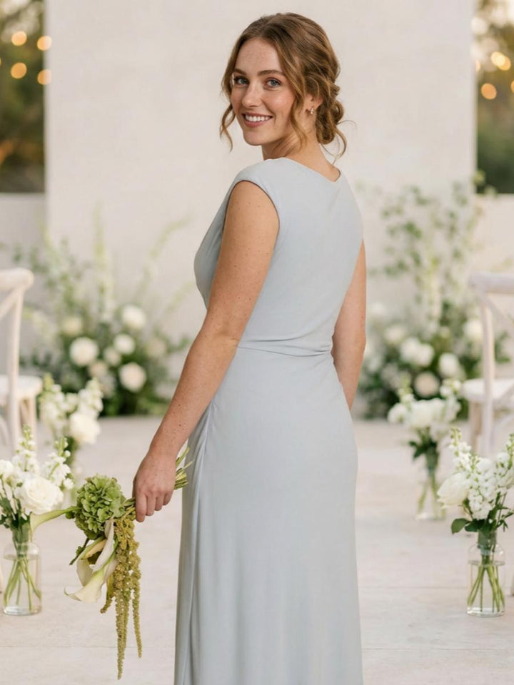Jersey Mermaid Scoop Neck Long Formal Dresses