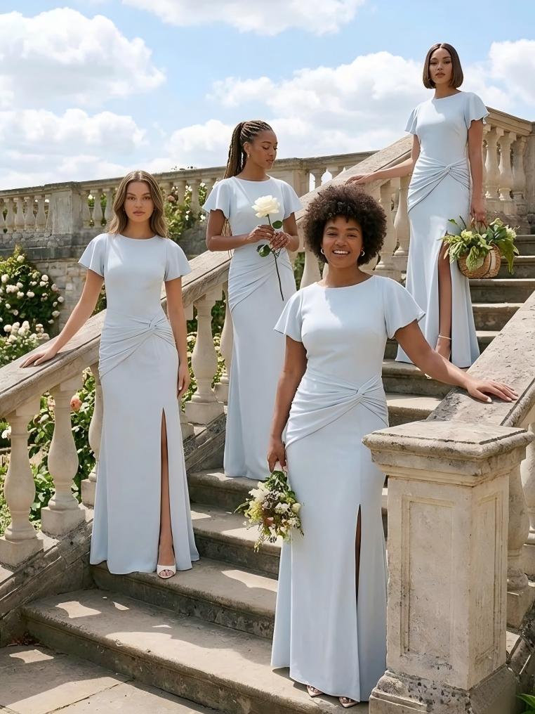 Jersey Simple Scoop Neck Long Formal Dresses