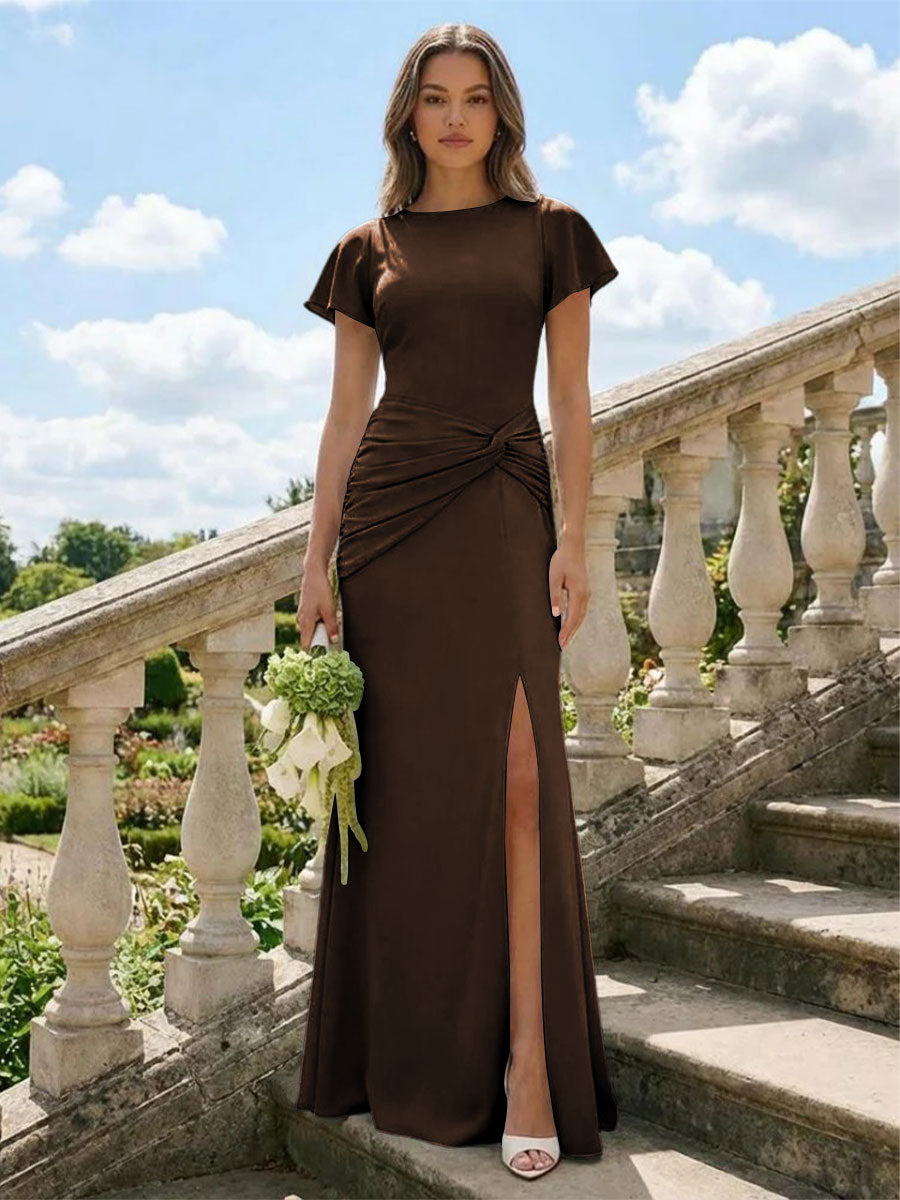 Jersey Simple Scoop Neck Long Formal Dresses
