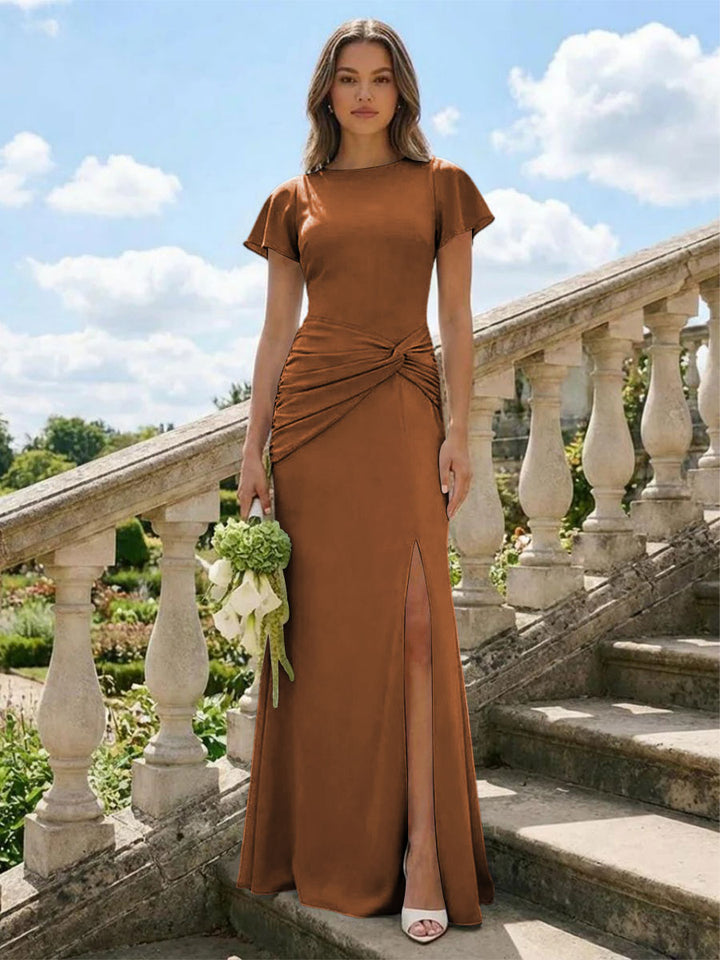 Jersey Simple Scoop Neck Long Formal Dresses