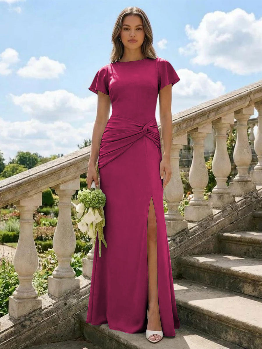 Jersey Simple Scoop Neck Long Formal Dresses