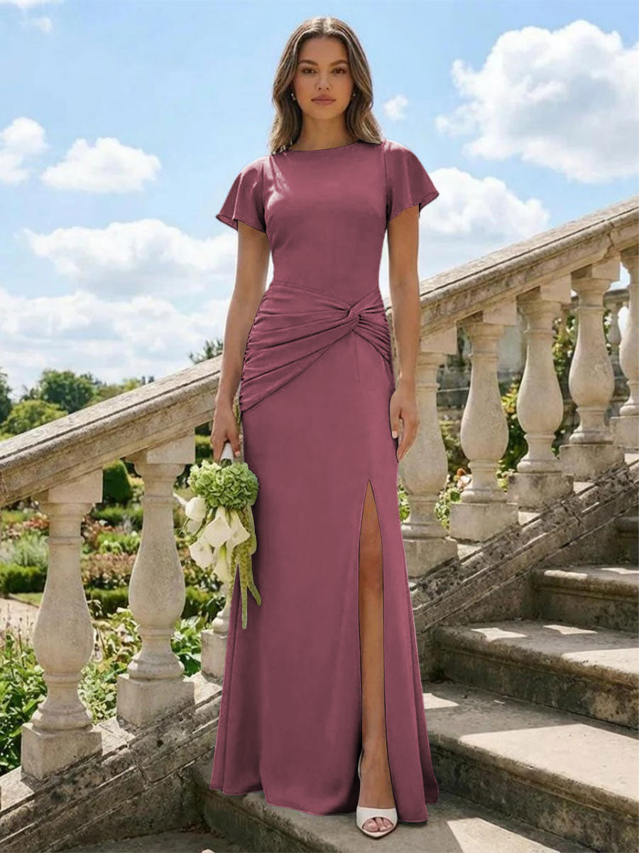 Jersey Simple Scoop Neck Long Formal Dresses