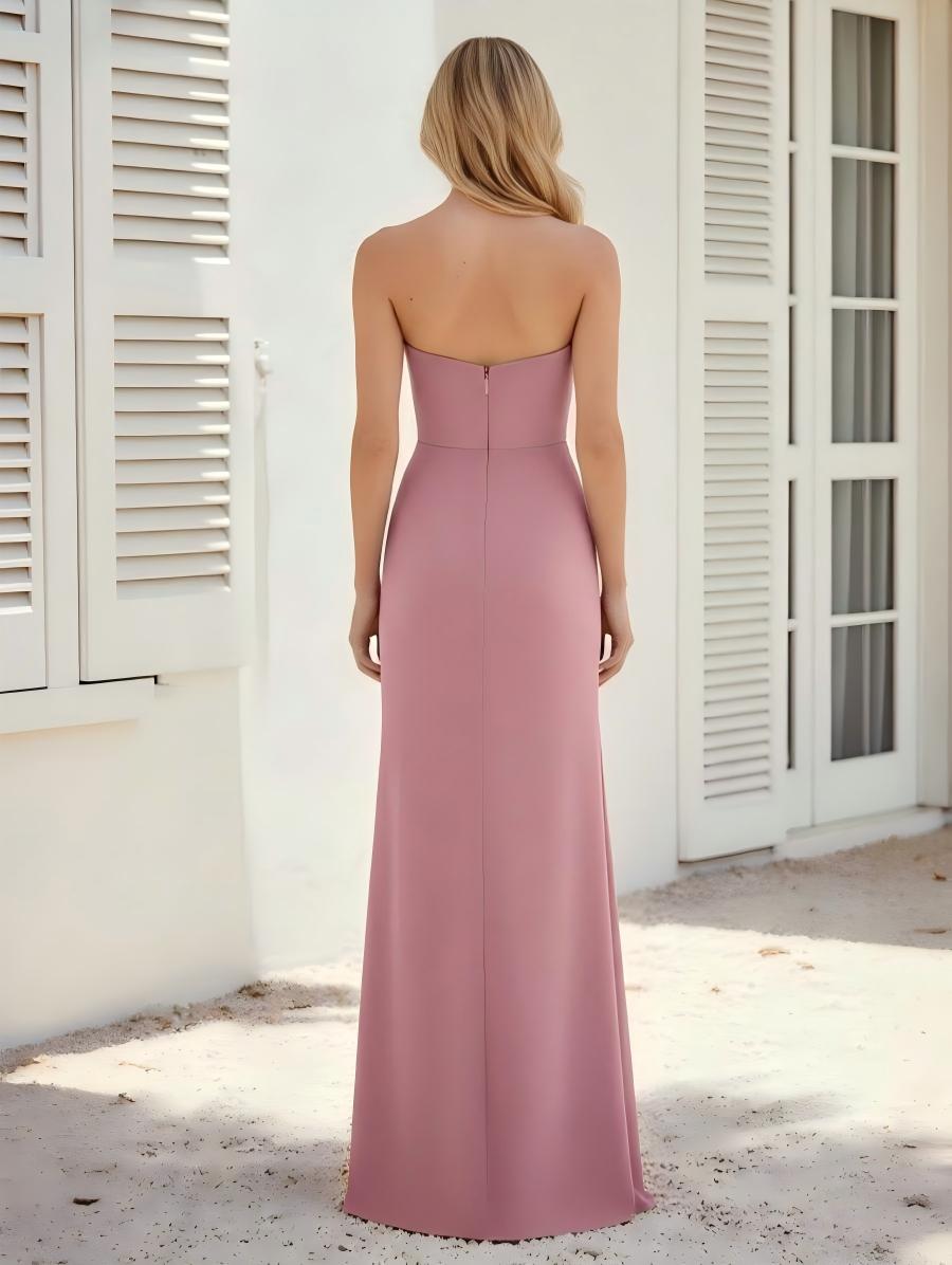 Satin Sweetheart Corset Bridesmaid Dresses with Bow