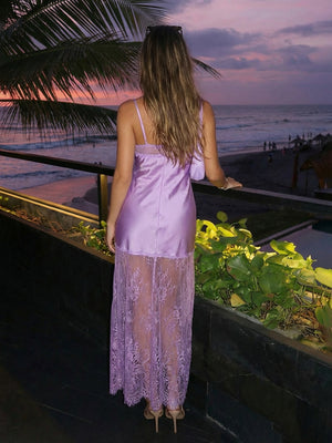 Satin Square Neck Lace Appliques Wedding Guest Dresses