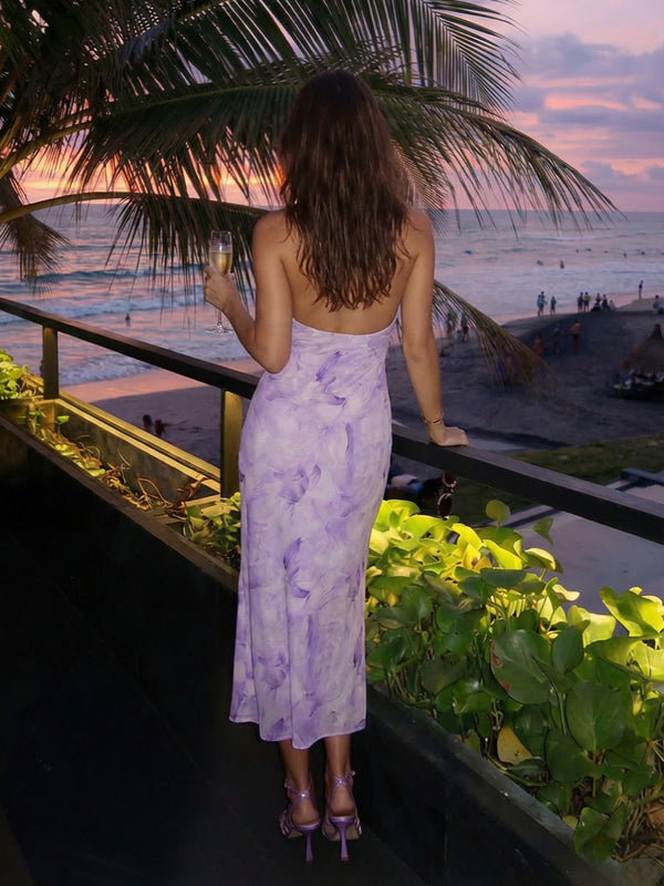 Scoop Neck Cut Out Floral Wedding Guest Dresses