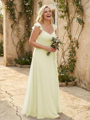 V Neck Sweetheart Chiffon Bridesmaid Dresses