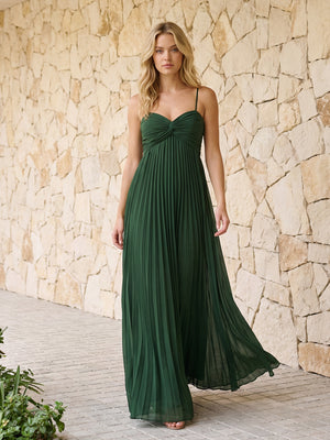 Spaghetti Straps Pleated Chiffon Bridesmaid Dresses