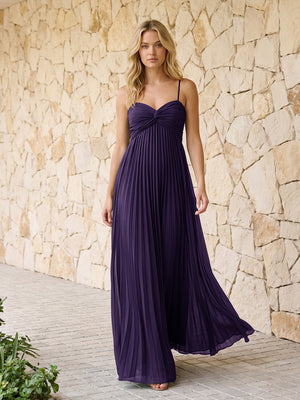 Spaghetti Straps Pleated Chiffon Bridesmaid Dresses