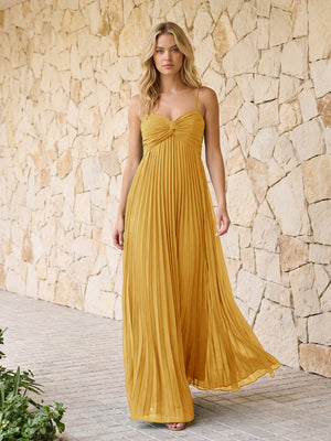 Spaghetti Straps Pleated Chiffon Bridesmaid Dresses
