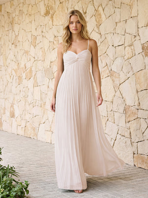 Spaghetti Straps Pleated Chiffon Bridesmaid Dresses