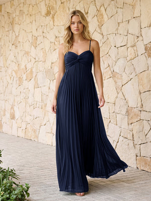 Spaghetti Straps Pleated Chiffon Bridesmaid Dresses
