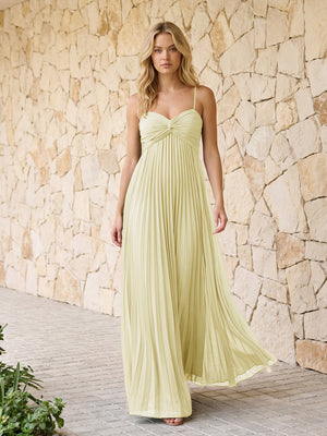 Spaghetti Straps Pleated Chiffon Bridesmaid Dresses