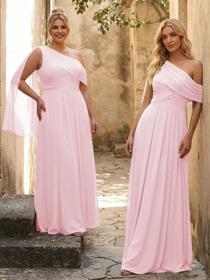 One Shoulder Chiffon Bridesmaid Dresses Maxi Dresses