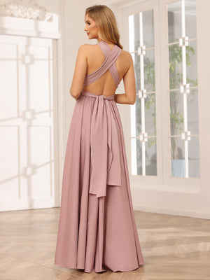 Elegant Chiffon A Line Sleeveless Pleated Multi-Style Bridesmaid Dresses