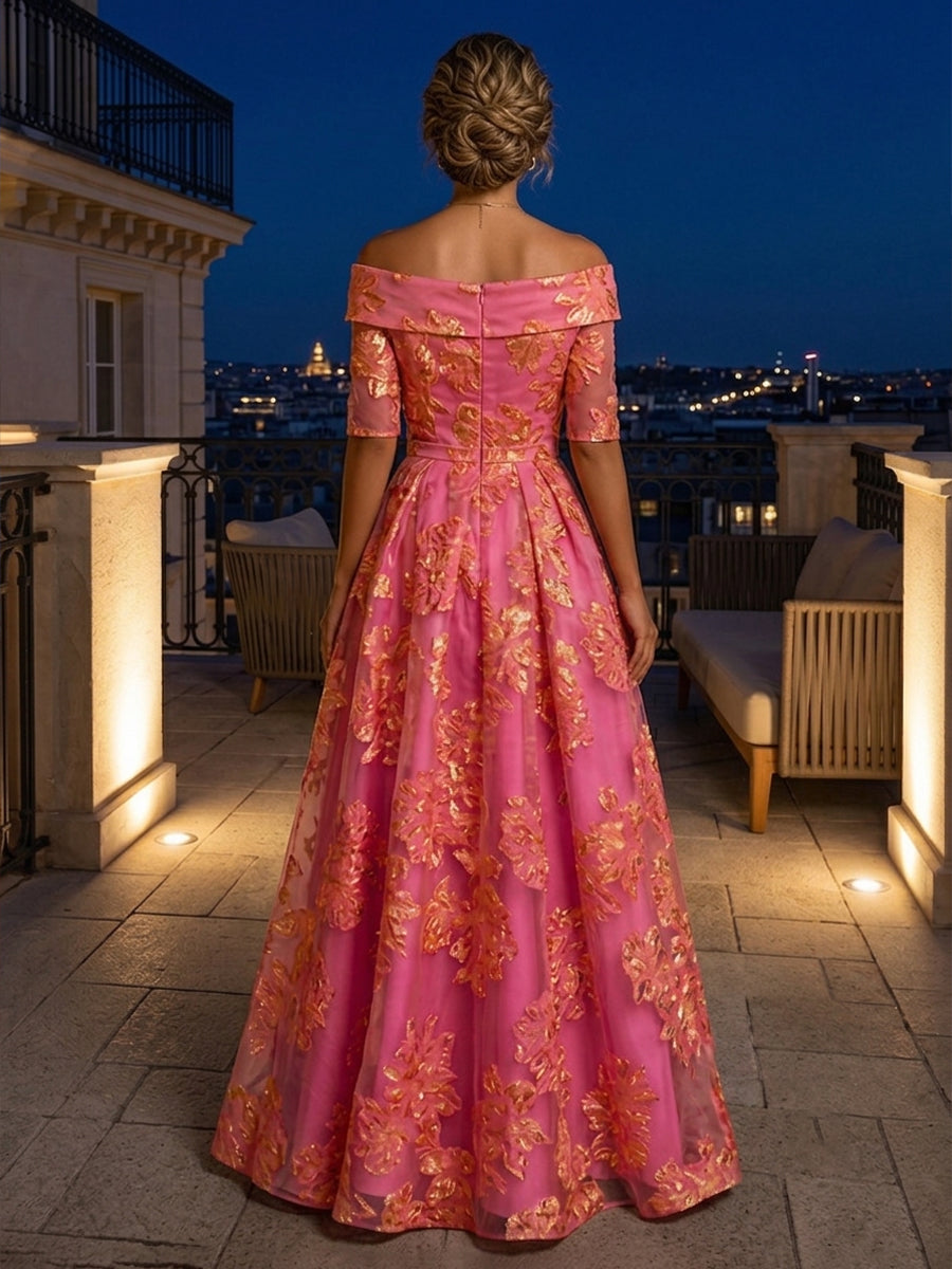 Jacquard A Line Cowl Neck Bow Ruched Mother of the Bride Dresses