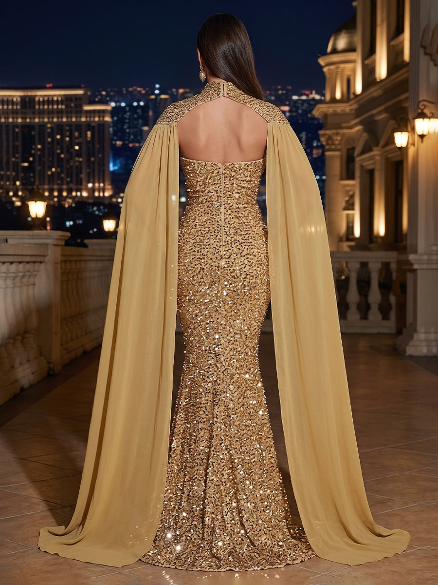 Sequin Mermaid Strapless Glitter elegent Evening Dresses