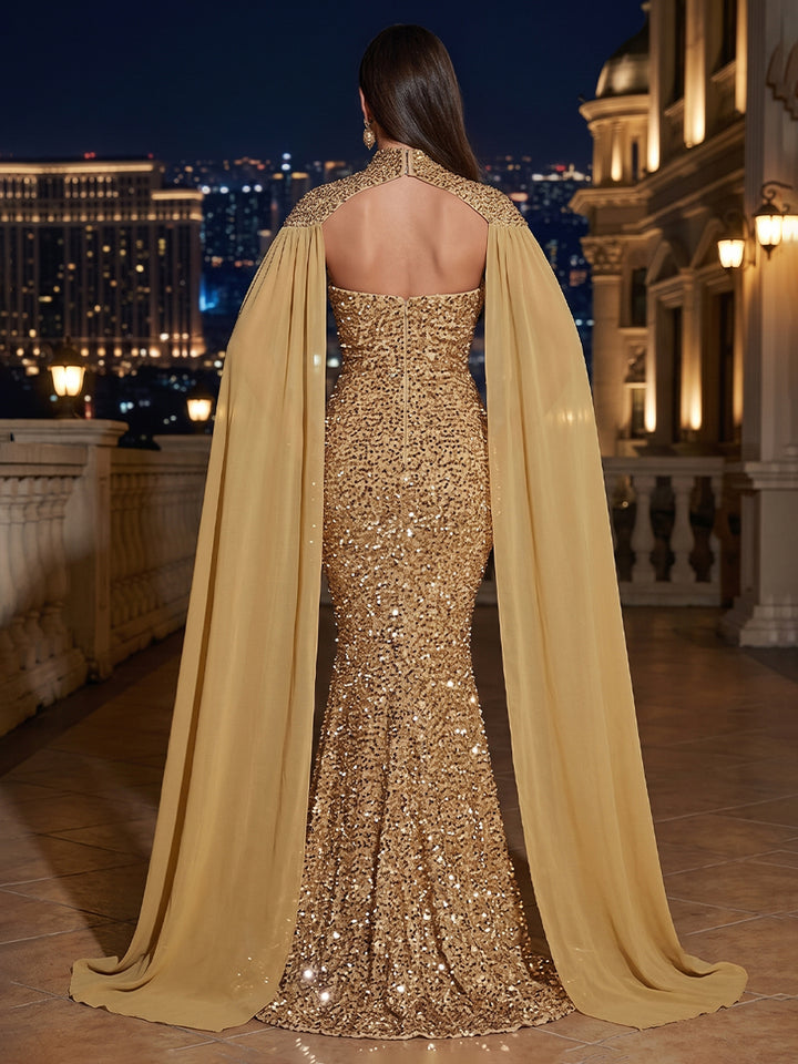 Sequin Mermaid Strapless Glitter elegent Evening Dresses