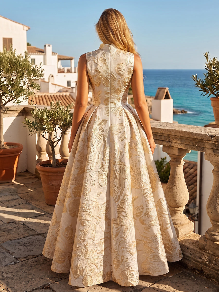 Jacquard A Line V Neck Ruched elegent Evening Dresses for Women