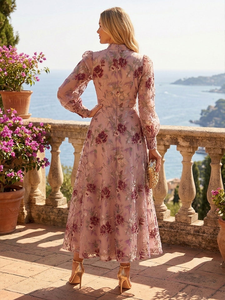 Sequin Floral A Line V Neck Ruched elegent Evening Dresses for Women