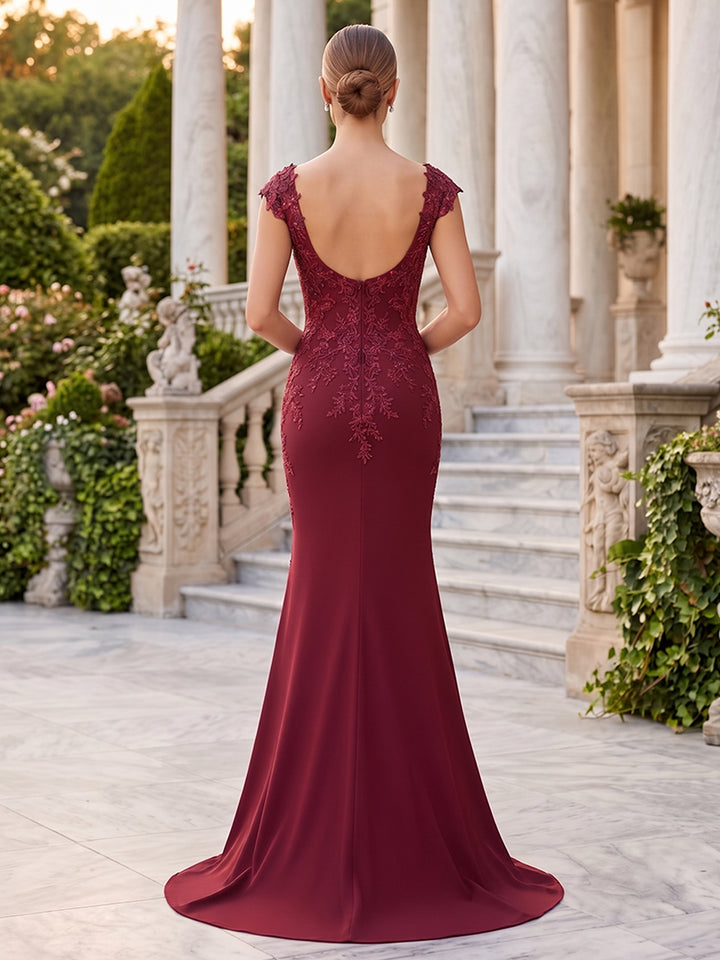 Satin Mermaid Square Neck Spaghetti Straps Mother of the Bride Dresses