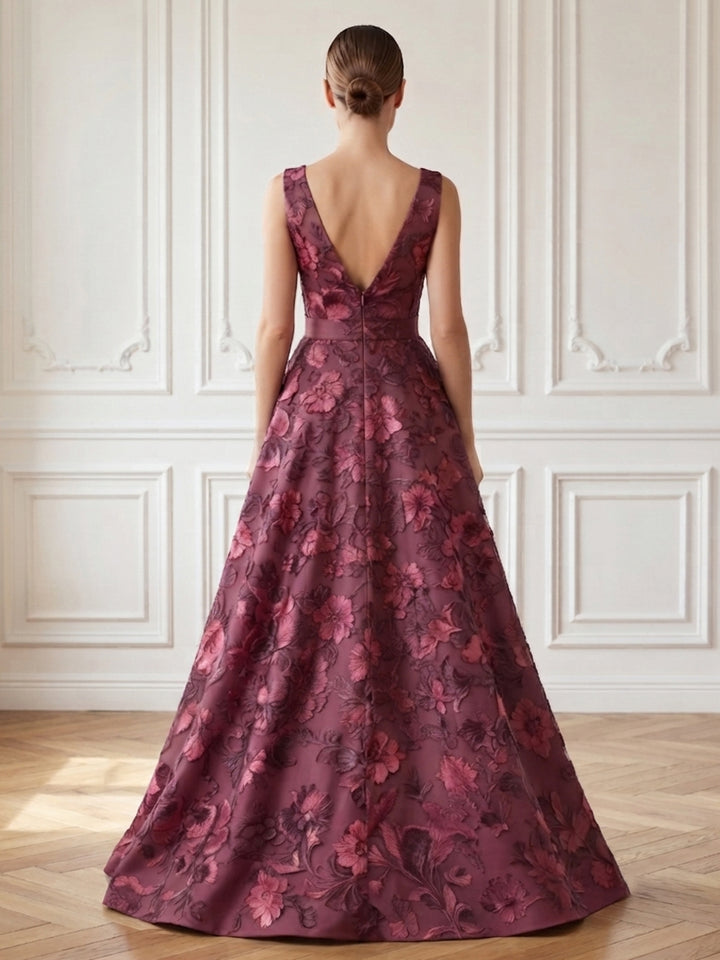 Satin A Line V Neck Ruffles High Waist Mother of the Bride Dresses