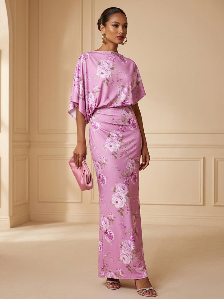 Satin Mermaid Scoop Neck Floor Length Cocktail Dresses