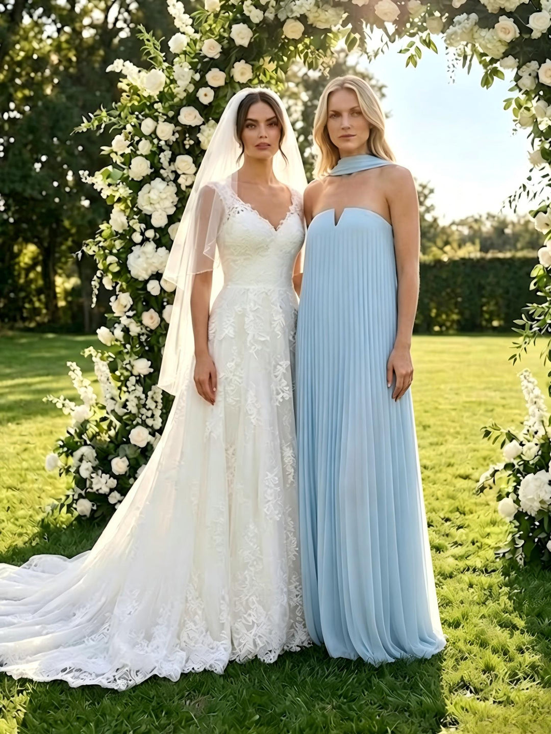 Strapless A Line Pleats Formal Dresses with Scarf