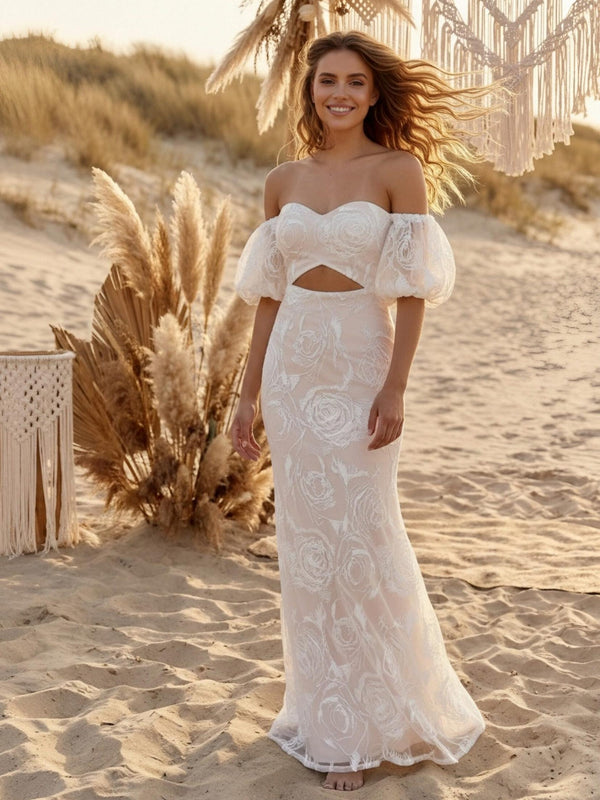 Laces Mermaid Sweetheart Long Wedding Dresses