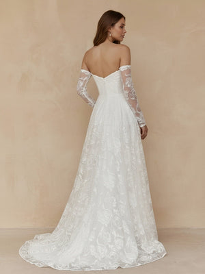 Laces A Line Sweetheart Long Wedding Dresses