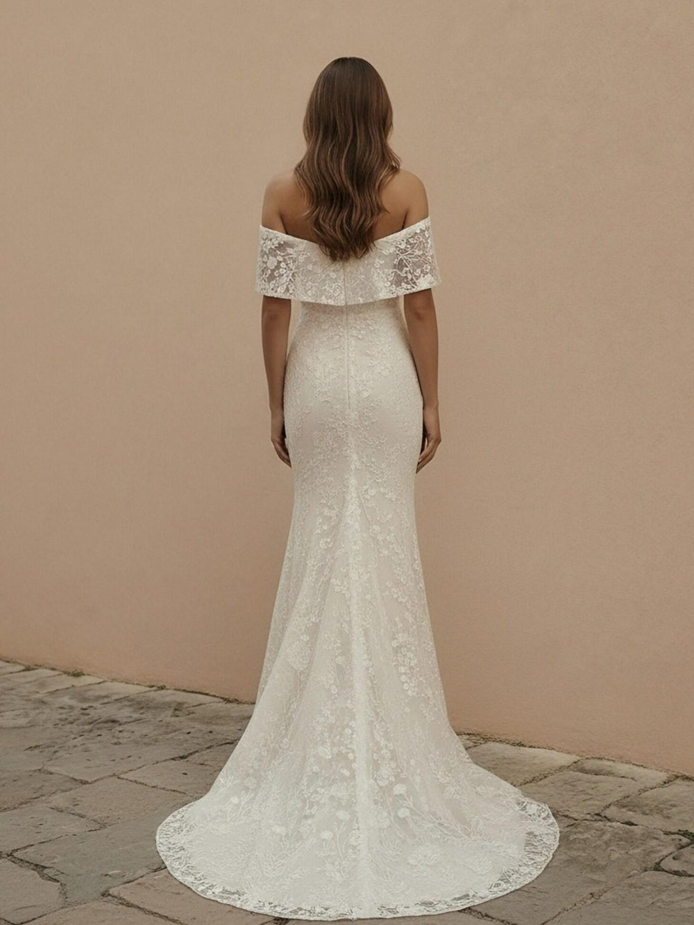 Laces Mermaid Off the Shoulder Long Wedding Dresses