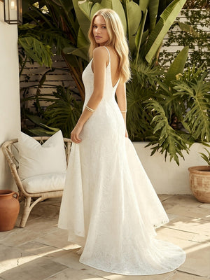 Laces Mermaid Spaghetti Straps Long Wedding Dresses