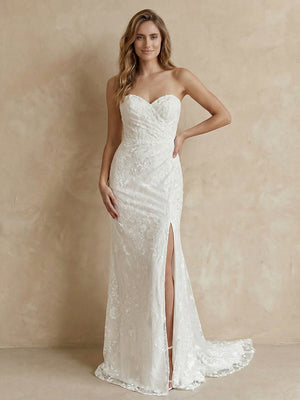Laces Mermaid Sweetheart Long Wedding Dresses