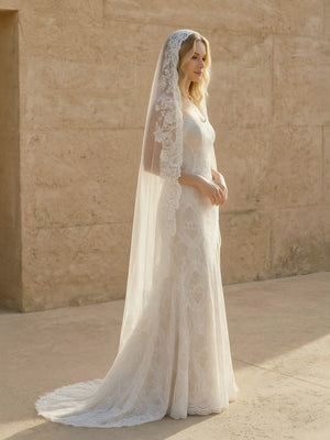 Laces Mermaid Spaghetti Straps Long Wedding Dresses