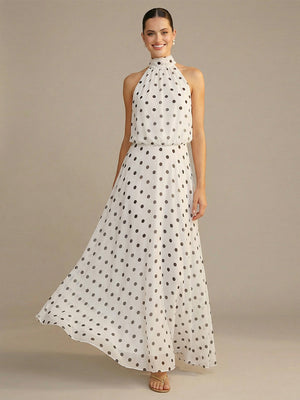 Chiffon A Line Mock Neck Wedding Guest Dresses