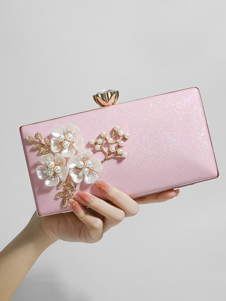 Geometric Classic Pearl Flower PU Handbags