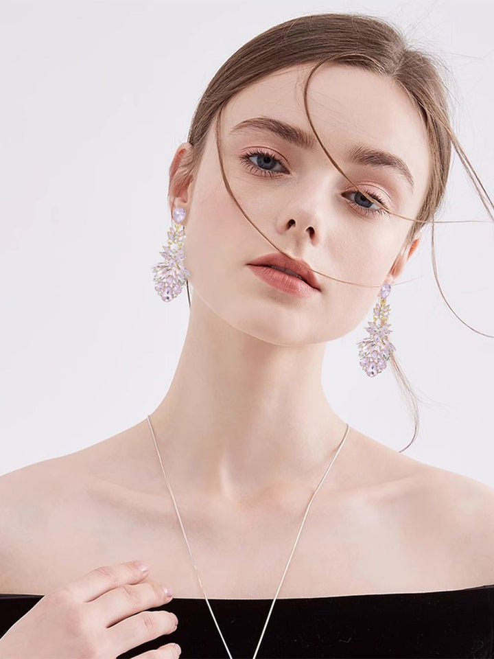 Floral Drop Sweet Flower Beadings Alloy Earrings
