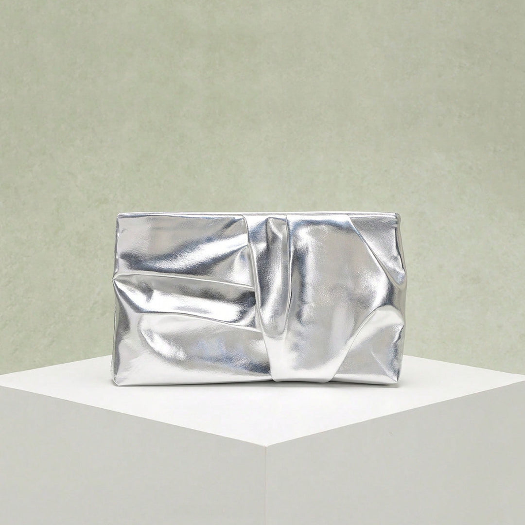 Geometric Luxurious Ruched Daily Sparkly Chain PU Handbags