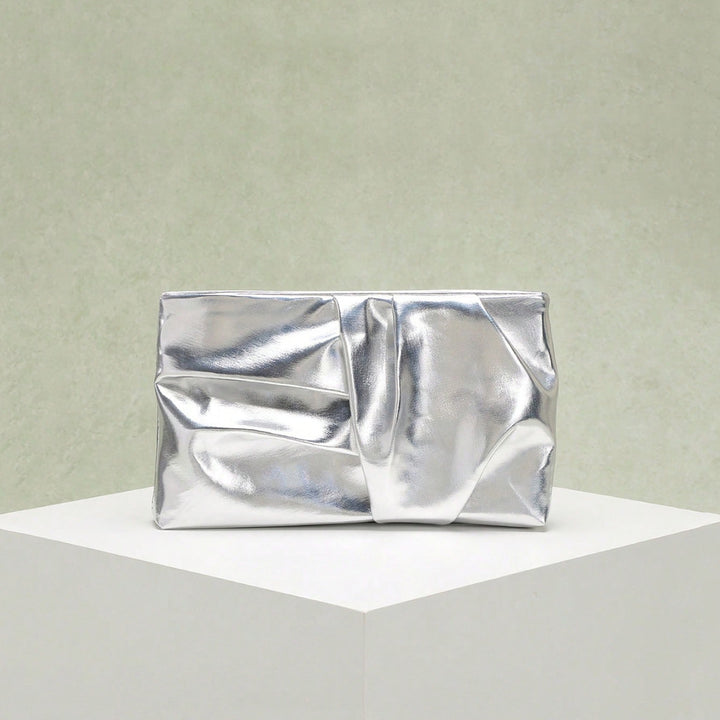 Geometric Luxurious Ruched Daily Sparkly Chain PU Handbags