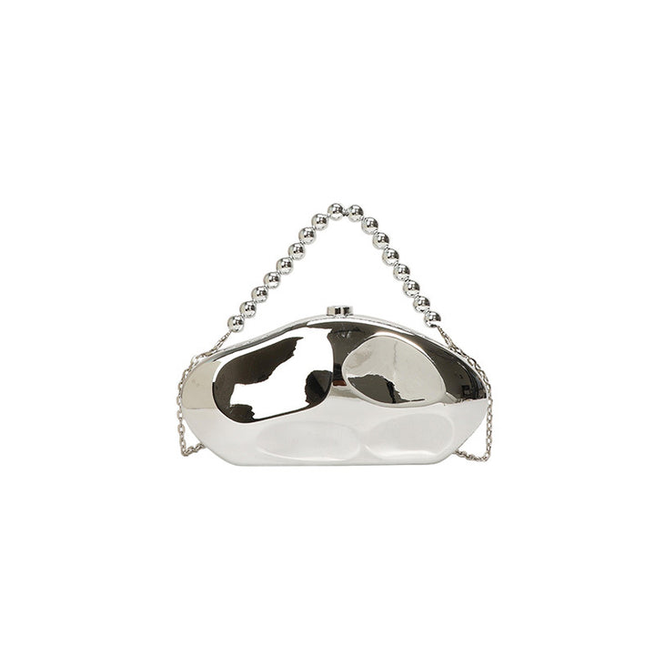 Irregular Luxurious Beadings Diamond Grid Acrylic Handbags with Chain