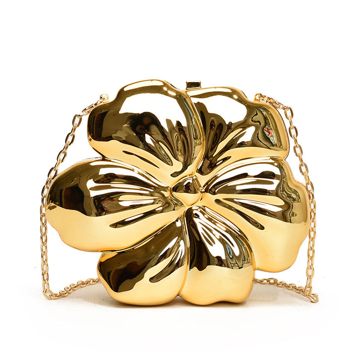 Floral Delicated Diagonally Across Chain Glitter Acrylic Handbags