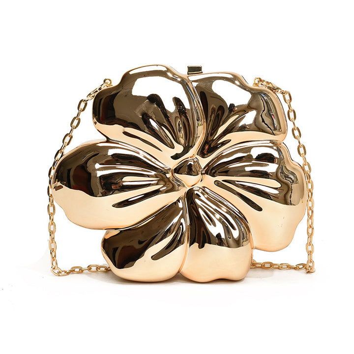 Floral Delicated Diagonally Across Chain Glitter Acrylic Handbags