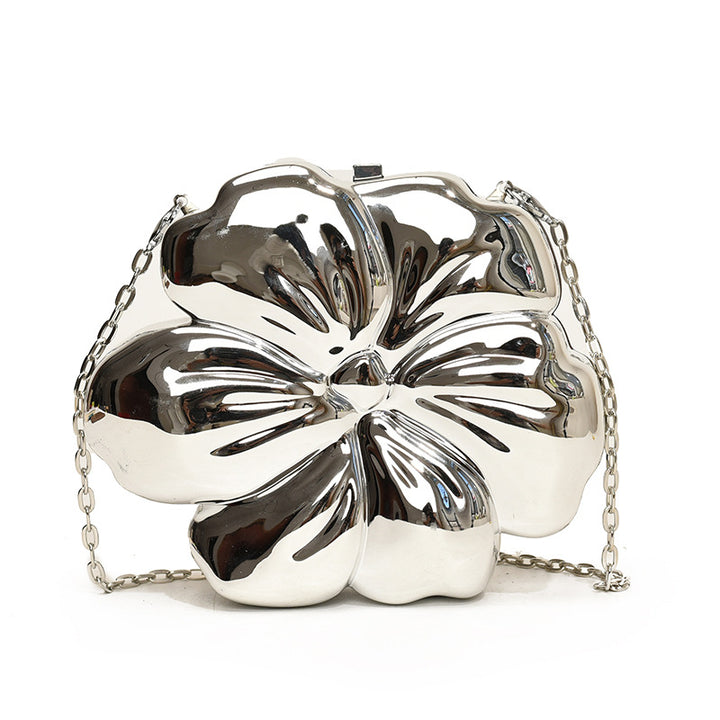 Floral Delicated Diagonally Across Chain Glitter Acrylic Handbags