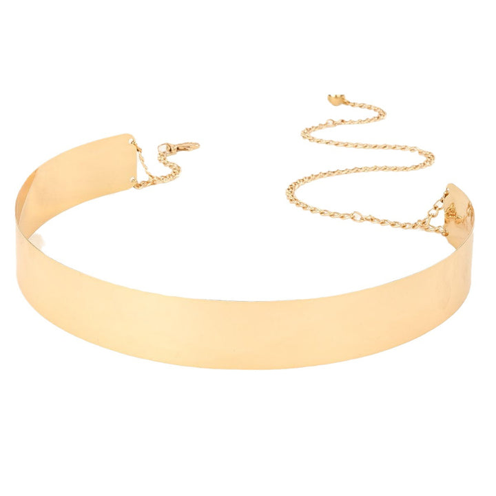 Round Minimalist Alloy Belt with Chain