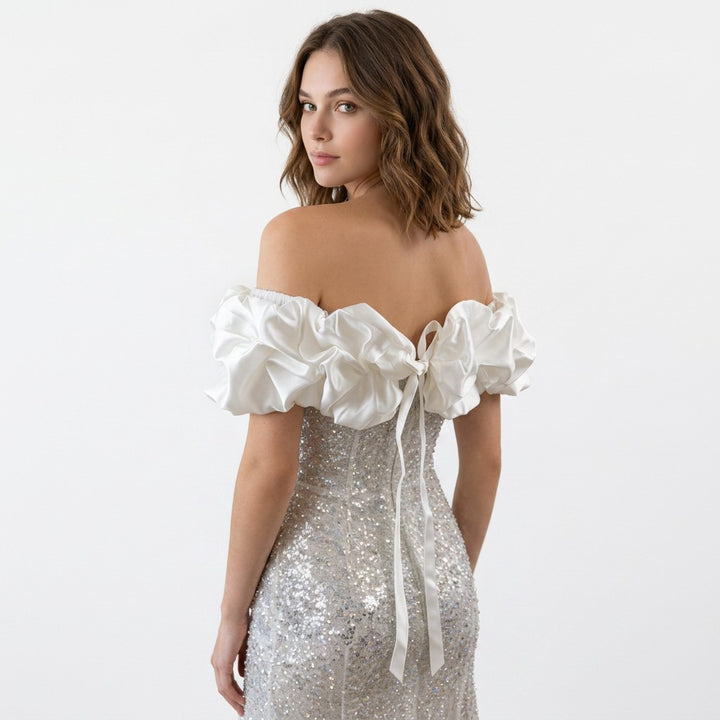 Women's Elegant Ruffles Satin Cape
