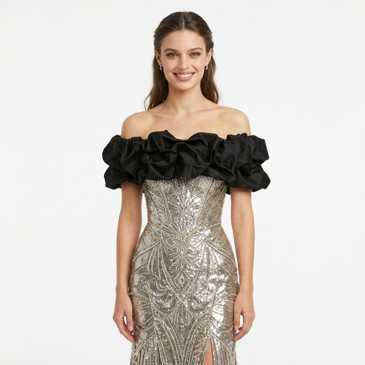 Women's Elegant Ruffles Satin Cape