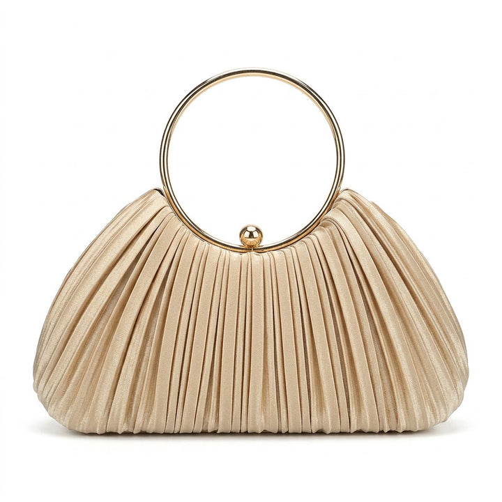 Irregular Classic Ruched Daily Sparkly Metal Handle PVC Handbags