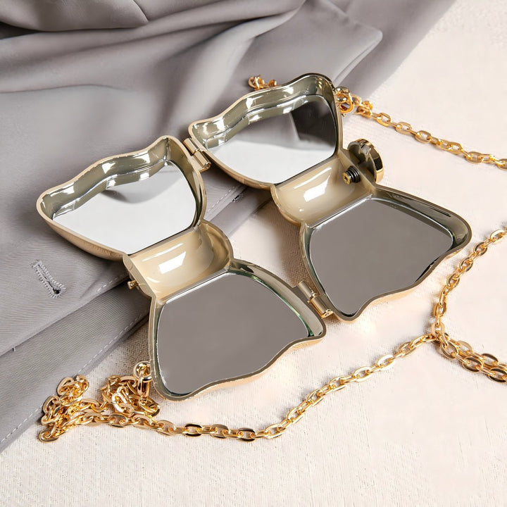 Irregular Sweet Bow Diagonally Across Acrylic Handbags with Chain