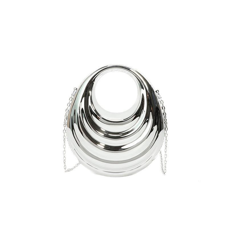 Irregular Daily Two-Fold Ruched Acrylic Handbags with Chain